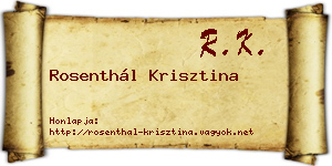 Rosenthál Krisztina névjegykártya